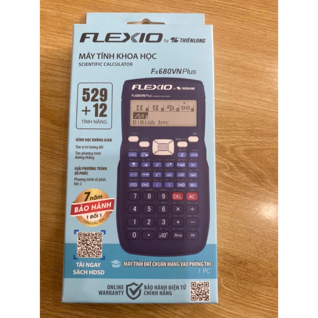 Máy Tính Khoa Học Thiên Long Flexio Fx680VNPlus, Dùng Cho Học Sinh Cấp 2,3 và Sinh Viên Đại Học