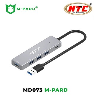 Hub chia cổng USB M-PARD MD073 từ 1 ra 4 USB 3.0 + nguồn phụ typeC giúp ổn định - tốc độ max 5Gbps