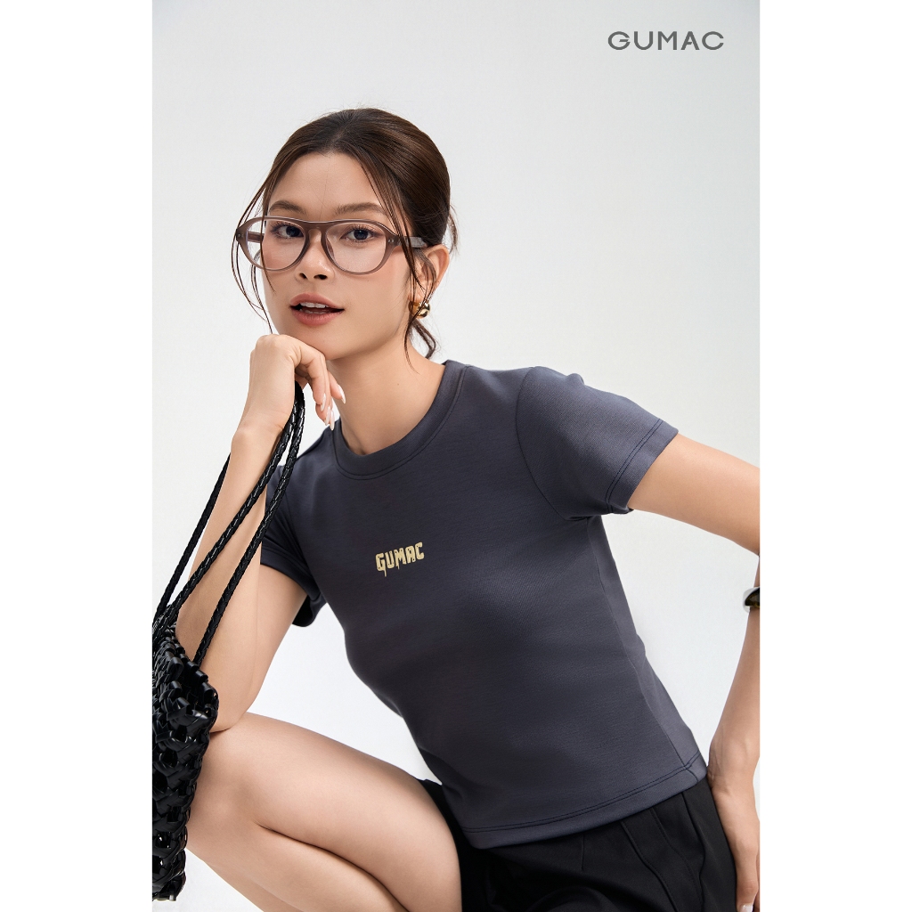 Áo Thun Nữ GUMAC Form Slim Cổ Tròn Co Giãn Ôm Dáng ATG05020