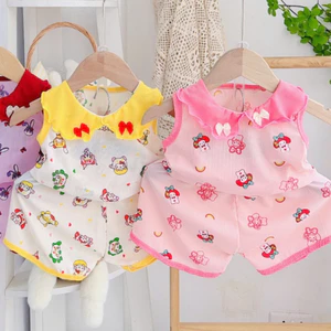 Bộ 3 Lỗ Cho Bé Gái 6 -15kg, Vải Tăm Lạnh Mềm Mát, Co Giãn Tốt, Không Bong Tróc, Giặc Máy Tốt- MS32