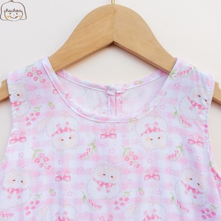 Váy Lanh bé gái, Đầm Lanh bé gái sát nách dáng suông ChuChoaKids [VBC26]