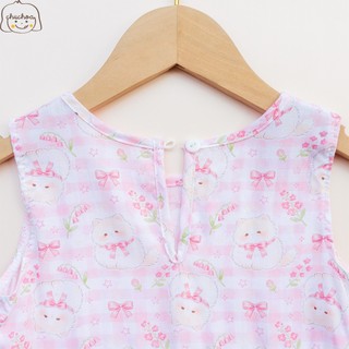 Váy Lanh bé gái, Đầm Lanh bé gái sát nách dáng suông ChuChoaKids [VBC26]