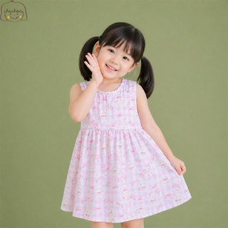 Váy Lanh bé gái, Đầm Lanh bé gái sát nách dáng suông ChuChoaKids [VBC26]