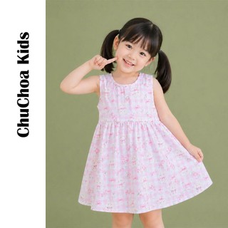 Váy Lanh bé gái, Đầm Lanh bé gái sát nách dáng suông ChuChoaKids [VBC26]