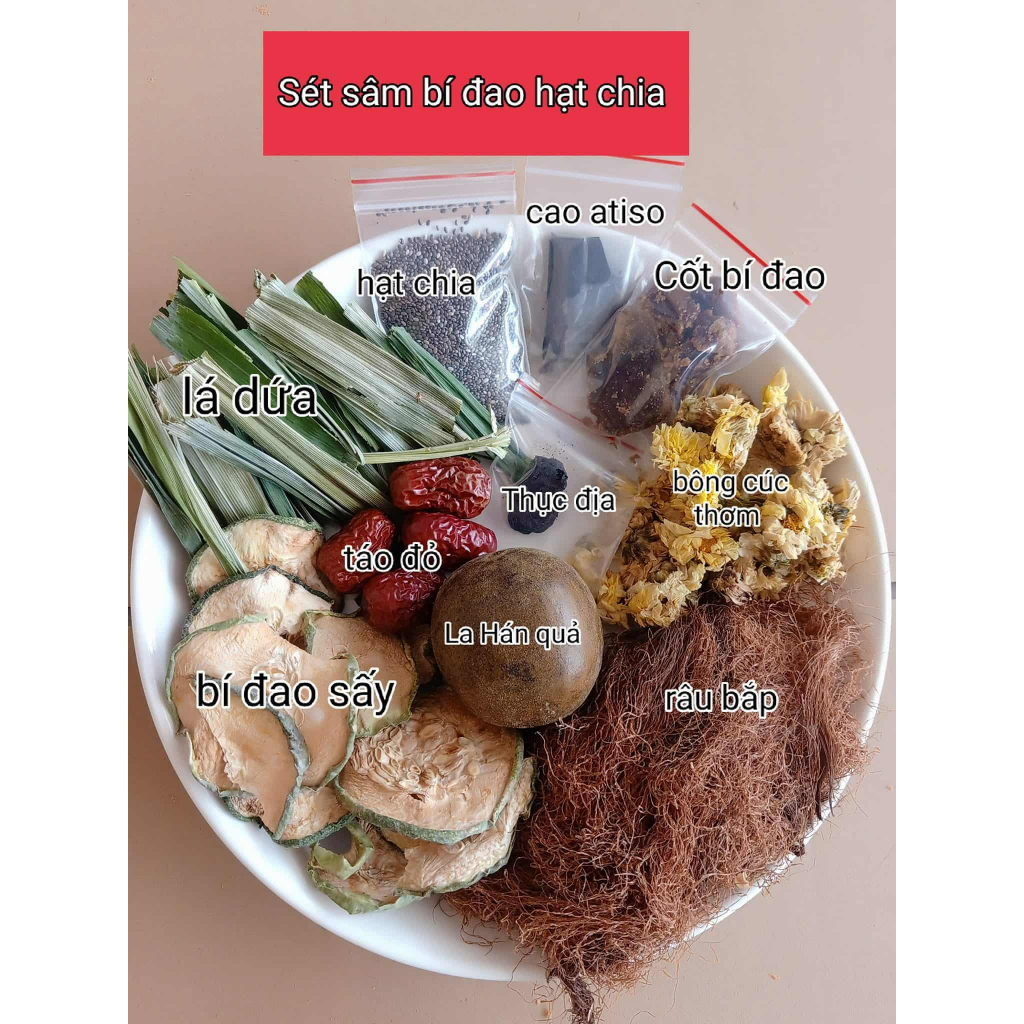 Set Sâm Bí Đao Hạt Chia Cao Atiso – Uống Mát, Nấu Được 10 Lít