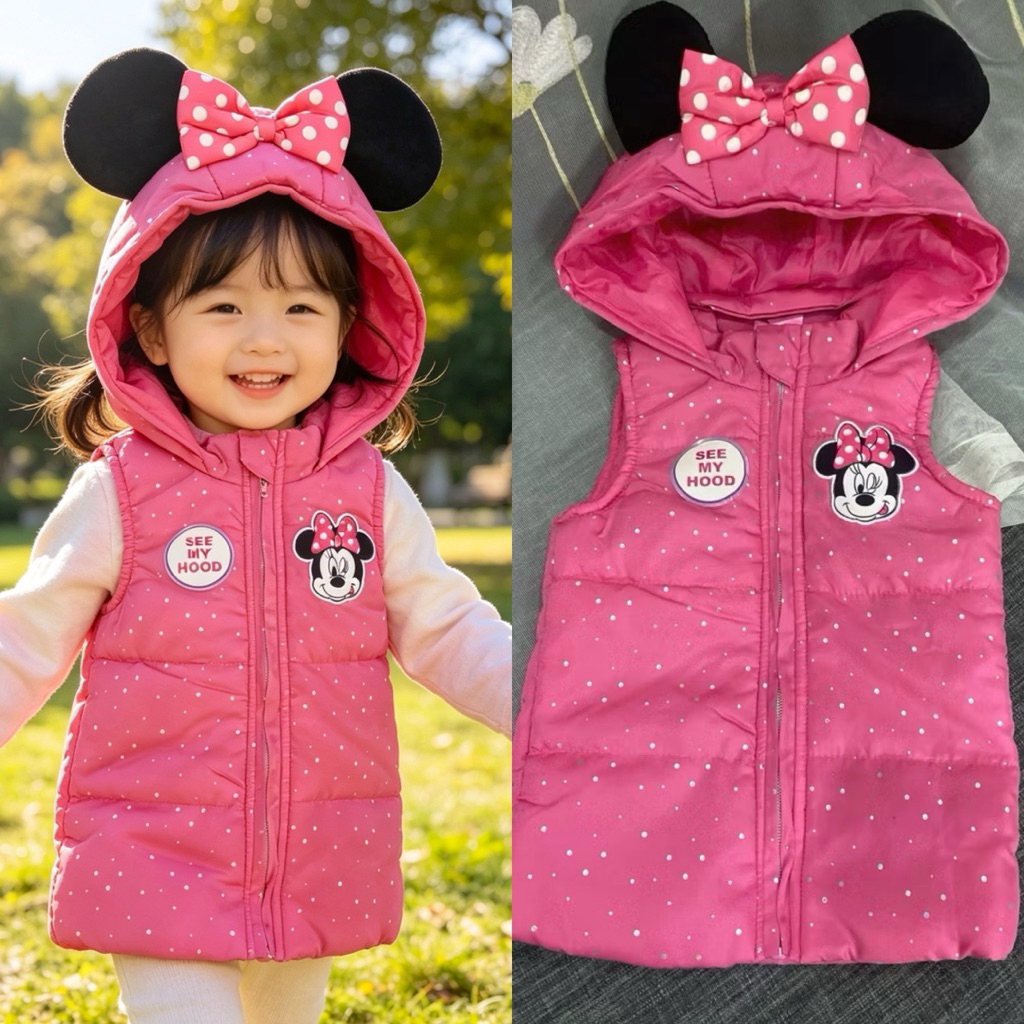 Áo gile phao bé trai bé gái 12M–4Y C6033 TQ003 xuất dư – áo phao giữ ấm trẻ em cao cấp