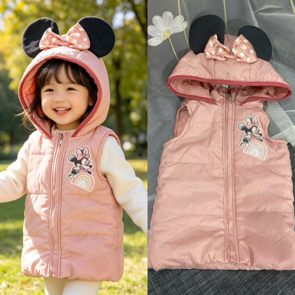 Áo gile phao bé trai bé gái 12M–4Y C6033 TQ003 xuất dư – áo phao giữ ấm trẻ em cao cấp