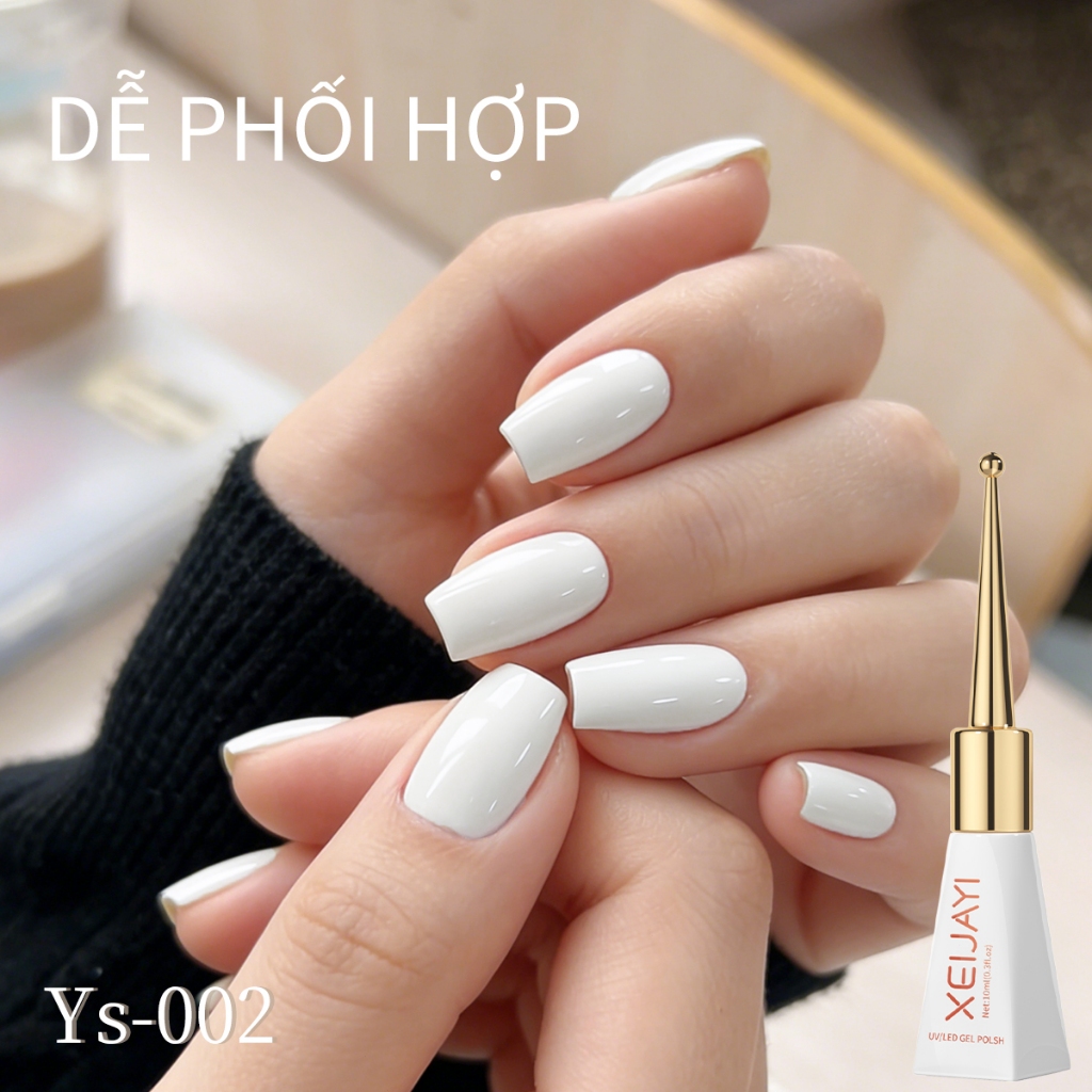 XEIJAYI 10ml – Sơn Gel Móng Màu Trắng Cổ Điển, Bền màu lâu trôi và Thích hợp cho việc Tự làm Nghệ thuật Móng