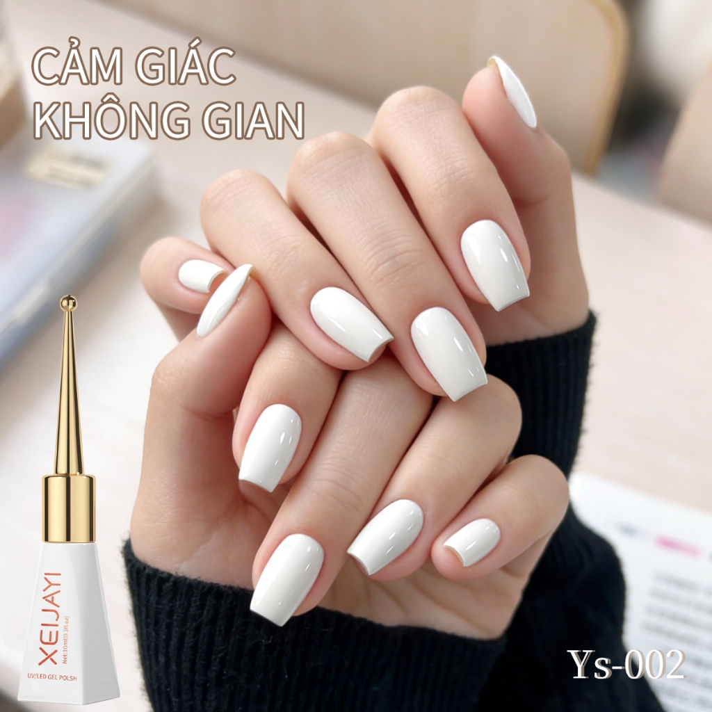 XEIJAYI 10ml – Sơn Gel Móng Màu Trắng Cổ Điển, Bền màu lâu trôi và Thích hợp cho việc Tự làm Nghệ thuật Móng