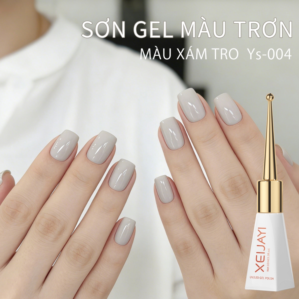 XEIJAYI 10ml - Sơn móng tay dạng gel màu trắng ngà, bền màu và phù hợp sử dụng hàng ngày.