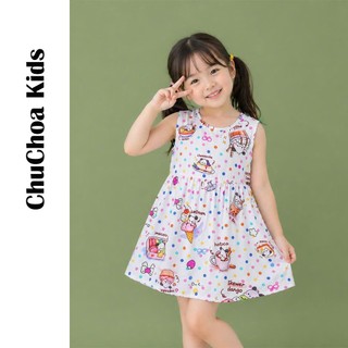 Váy Lanh bé gái, Đầm Lanh bé gái sát nách dáng suông ChuChoaKids [VBC26]