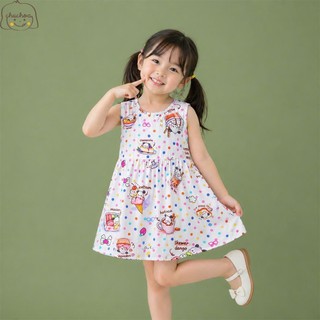 Váy Lanh bé gái, Đầm Lanh bé gái sát nách dáng suông ChuChoaKids [VBC26]