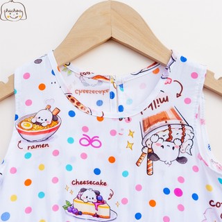 Váy Lanh bé gái, Đầm Lanh bé gái sát nách dáng suông ChuChoaKids [VBC26]
