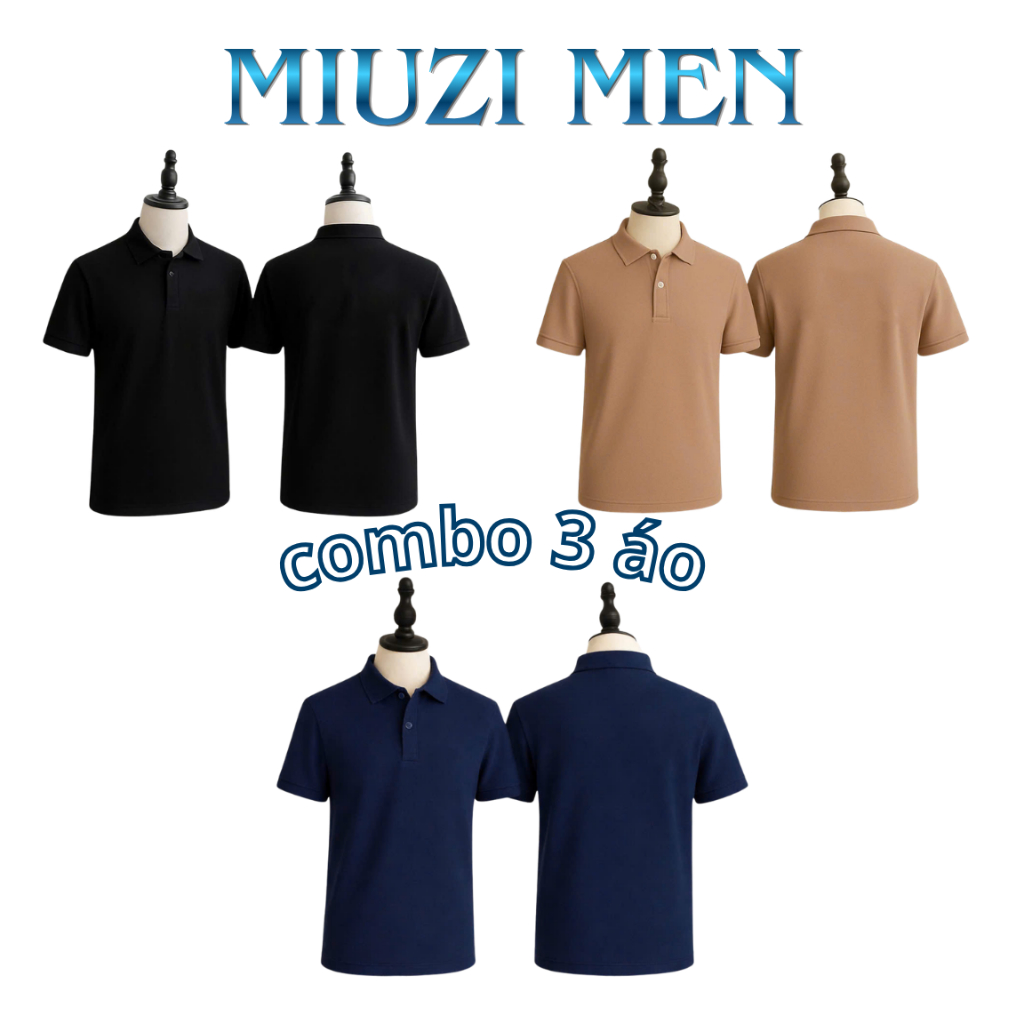 [Deal Độc Quyền] combo 3 áo polo cá sấu co giãn 4 chiều chất lượng tốt form chuẩn Việt pl004