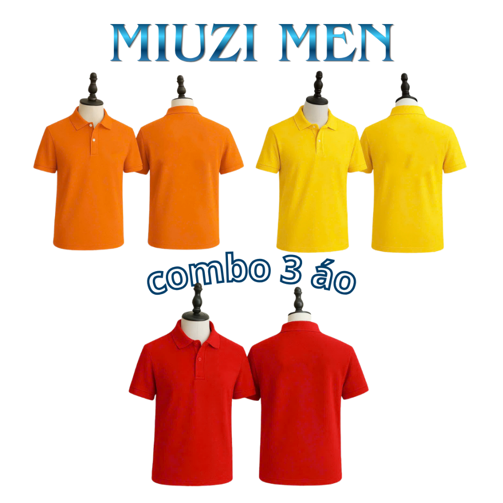 [Deal Độc Quyền] combo 3 áo polo cá sấu co giãn 4 chiều chất lượng tốt form chuẩn Việt pl004
