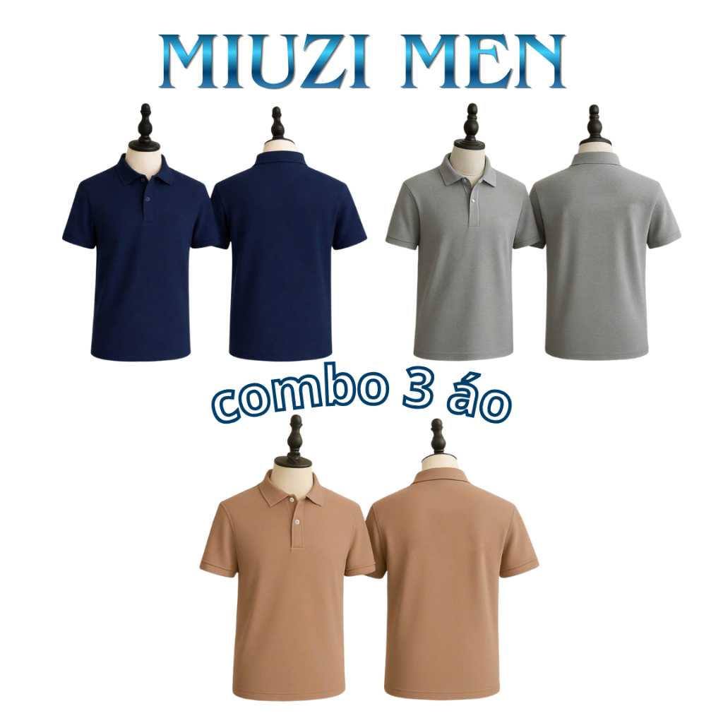 [Deal Độc Quyền] combo 3 áo polo cá sấu co giãn 4 chiều chất lượng tốt form chuẩn Việt pl004