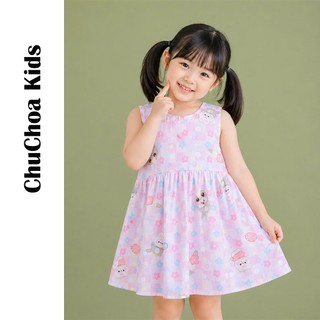 Váy Lanh bé gái, Đầm Lanh bé gái sát nách dáng suông ChuChoaKids [VBC26]