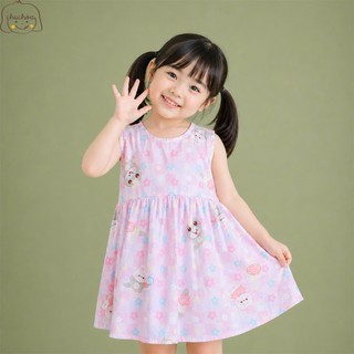 Váy Lanh bé gái, Đầm Lanh bé gái sát nách dáng suông ChuChoaKids [VBC26]