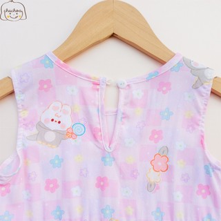Váy Lanh bé gái, Đầm Lanh bé gái sát nách dáng suông ChuChoaKids [VBC26]