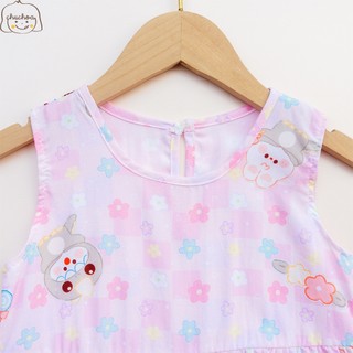 Váy Lanh bé gái, Đầm Lanh bé gái sát nách dáng suông ChuChoaKids [VBC26]