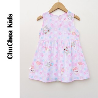 Váy Lanh bé gái, Đầm Lanh bé gái sát nách dáng suông ChuChoaKids [VBC26]