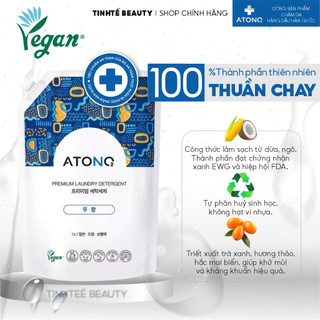Nước giặt, nước xả (Dạng túi) cao cấp thuần chay ATONO2, an toàn cho trẻ từ sơ sinh 1000ml