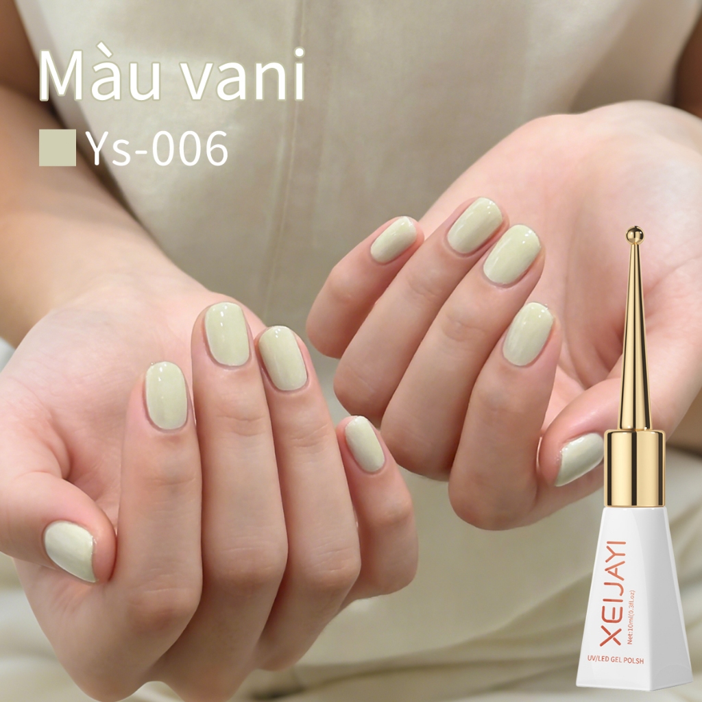 XEIJAYI 10ml– ơn móng classic vanilla color gel , bền màu và bóng mượt, thích hợp sử dụng tại salon.