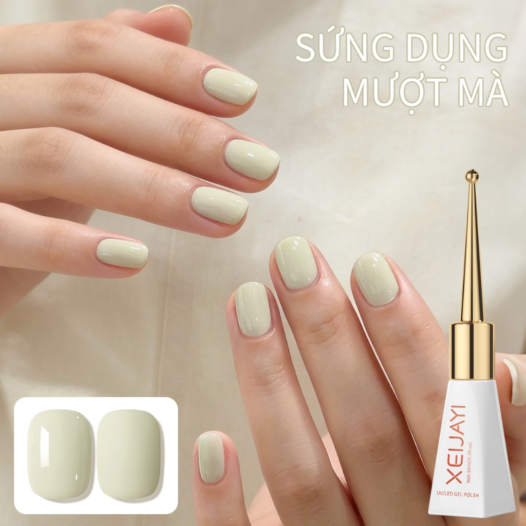 XEIJAYI 10ml– ơn móng classic vanilla color gel , bền màu và bóng mượt, thích hợp sử dụng tại salon.