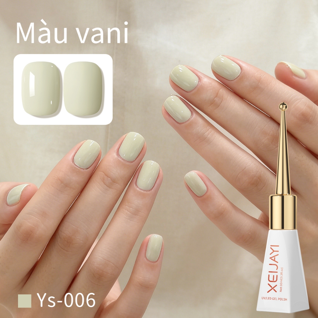 XEIJAYI 10ml– ơn móng classic vanilla color gel , bền màu và bóng mượt, thích hợp sử dụng tại salon.