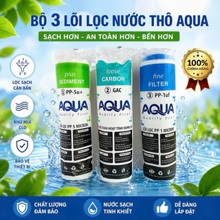 Combo 3-8 lõi lọc nước AQUA chính hãng hiệu quả vượt trội cho máy Kangaroo Karofi Sunhouse Aqua