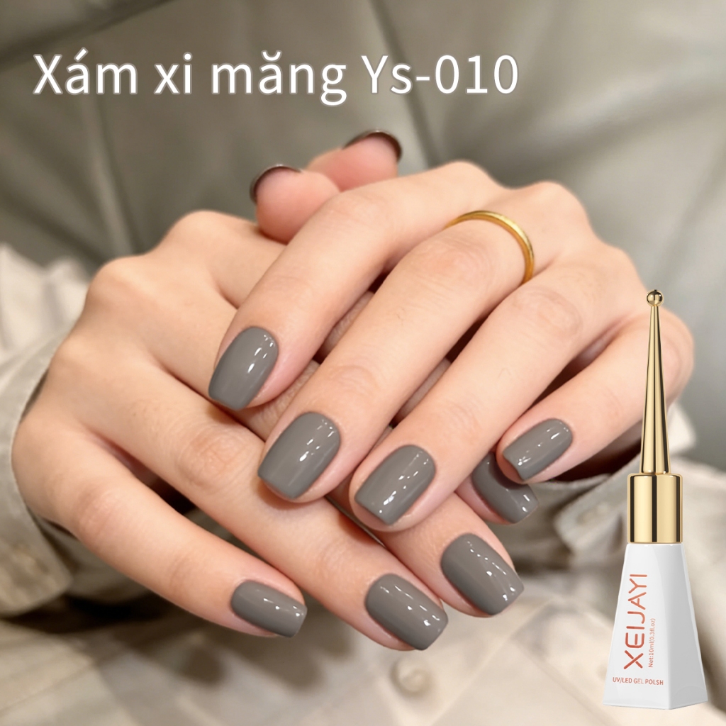 XEIJAYI 10ml - Sơn móng tay dạng gel màu xám xi măng cổ điển, bền màu và thích hợp sử dụng tại salon