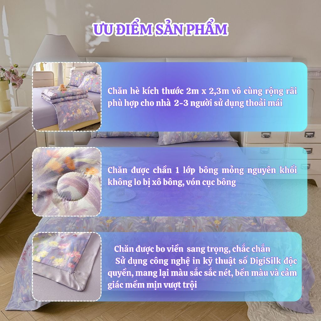 Bộ Chăn Ga Gối Lụa Thái DigiSilk – In Kỹ Thuật Số Cao Cấp Độc Quyền An Như Bedding