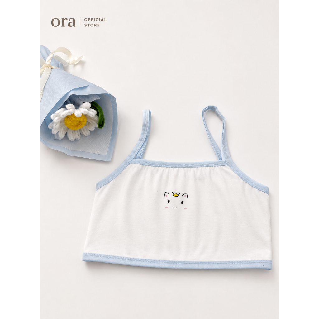 Áo Lá Bé Gái 100% Cotton Mềm Mại Thoáng Mát Dây Hai Quai Cho Bé Size M L XL