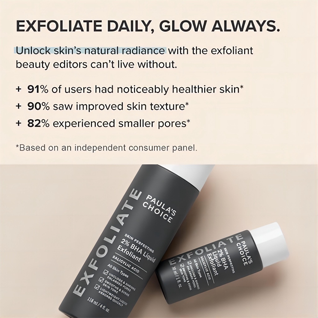 Tẩy da chết Paula’s Choice 118ml/Skin Perfecting 2% BHA Liquid Exfoliant giúp da mịn màng sáng khỏe
