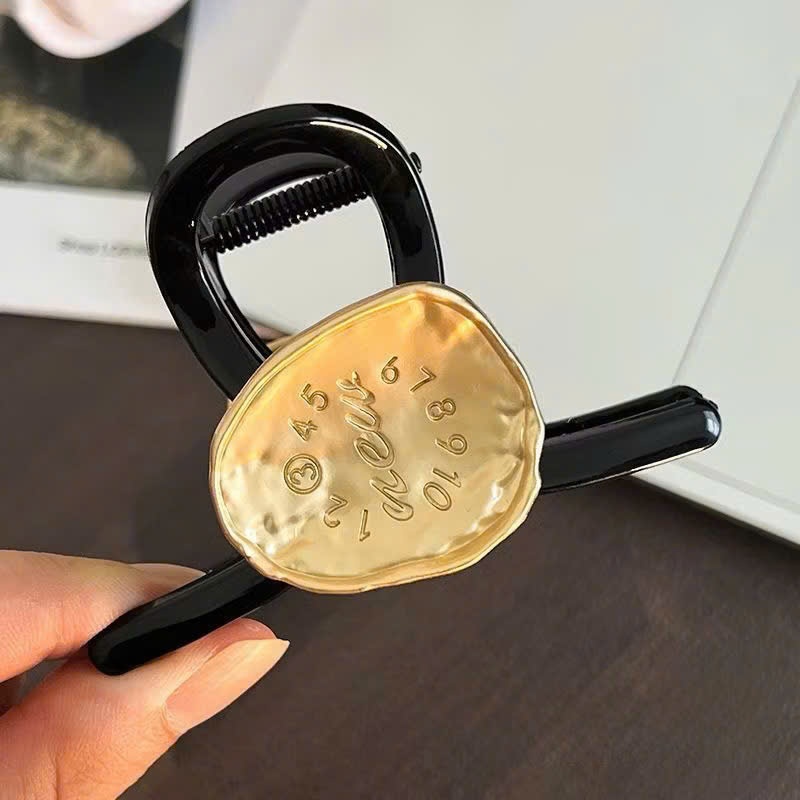 Kẹp Tóc Càng Cua Kim Loại Họa Tiết Bánh Răng Đồng Hồ – Phụ Kiện Tóc Nữ Độc Đáo, Cá Tính & Sang Trọng