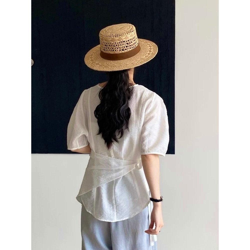𝗧𝗶𝗲𝗻 𝗟𝗶𝗻𝗲𝗻- | BEELY | Áo Linen Tưng vân gỗ kèm tà