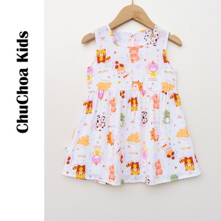 Váy Lanh bé gái, Đầm Lanh bé gái sát nách dáng suông ChuChoaKids [VBC26]