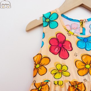 Váy Lanh bé gái, Đầm Lanh bé gái sát nách dáng suông ChuChoaKids [VBC26]