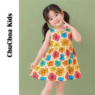 Váy Lanh bé gái, Đầm Lanh bé gái sát nách dáng suông ChuChoaKids [VBC26]