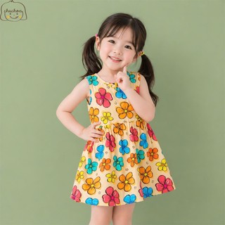 Váy Lanh bé gái, Đầm Lanh bé gái sát nách dáng suông ChuChoaKids [VBC26]