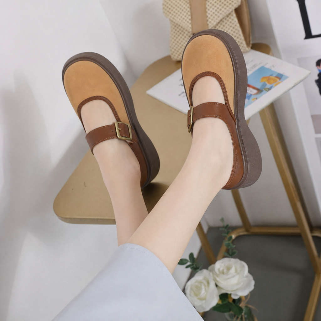 IKUNKA  Đi Chơi Hẹn Hò Dễ Phối Đồ Với Giày Sục Mary Jane Dép Sục Nữ Thời Trang