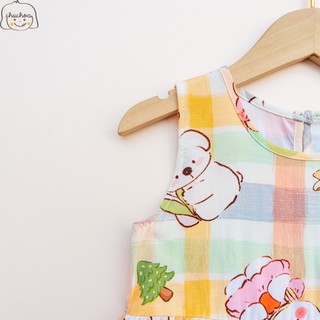 Váy Lanh bé gái, Đầm Lanh bé gái sát nách dáng suông ChuChoaKids [VBC26]