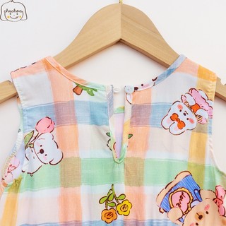 Váy Lanh bé gái, Đầm Lanh bé gái sát nách dáng suông ChuChoaKids [VBC26]