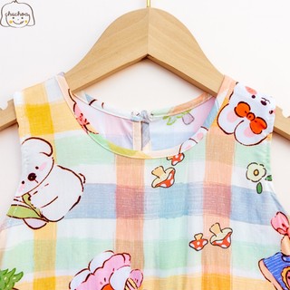 Váy Lanh bé gái, Đầm Lanh bé gái sát nách dáng suông ChuChoaKids [VBC26]