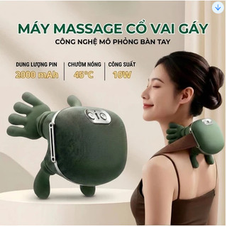 Máy Massage Cổ Vai Gáy Mô Phỏng Bàn Tay Kết Hợp Chườm Ấm, Massage Trị Liệu Giảm Đau Mỏi Cơ Hiệu Quả (hàng loại 1)
