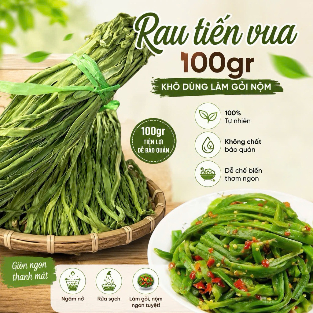 Rau tiến vua khô 100gr, Trộn Gỏi, Làm Nộm, Xào Thơm Ngon Bổ Dưỡng