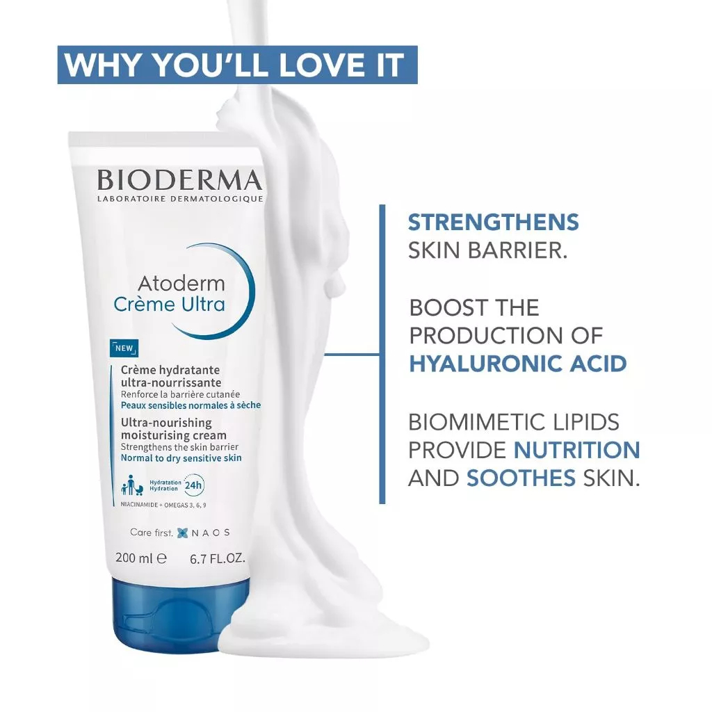 kem dưỡng ẩm Bioderma Atoderm Crème Ultra 200ml/500ml/cho da khô nhạy cảm/sâu mềm mịn da