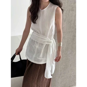 𝗛𝗮𝘁𝗿𝗮𝗻- Áo Linen cộc tay kèm tà