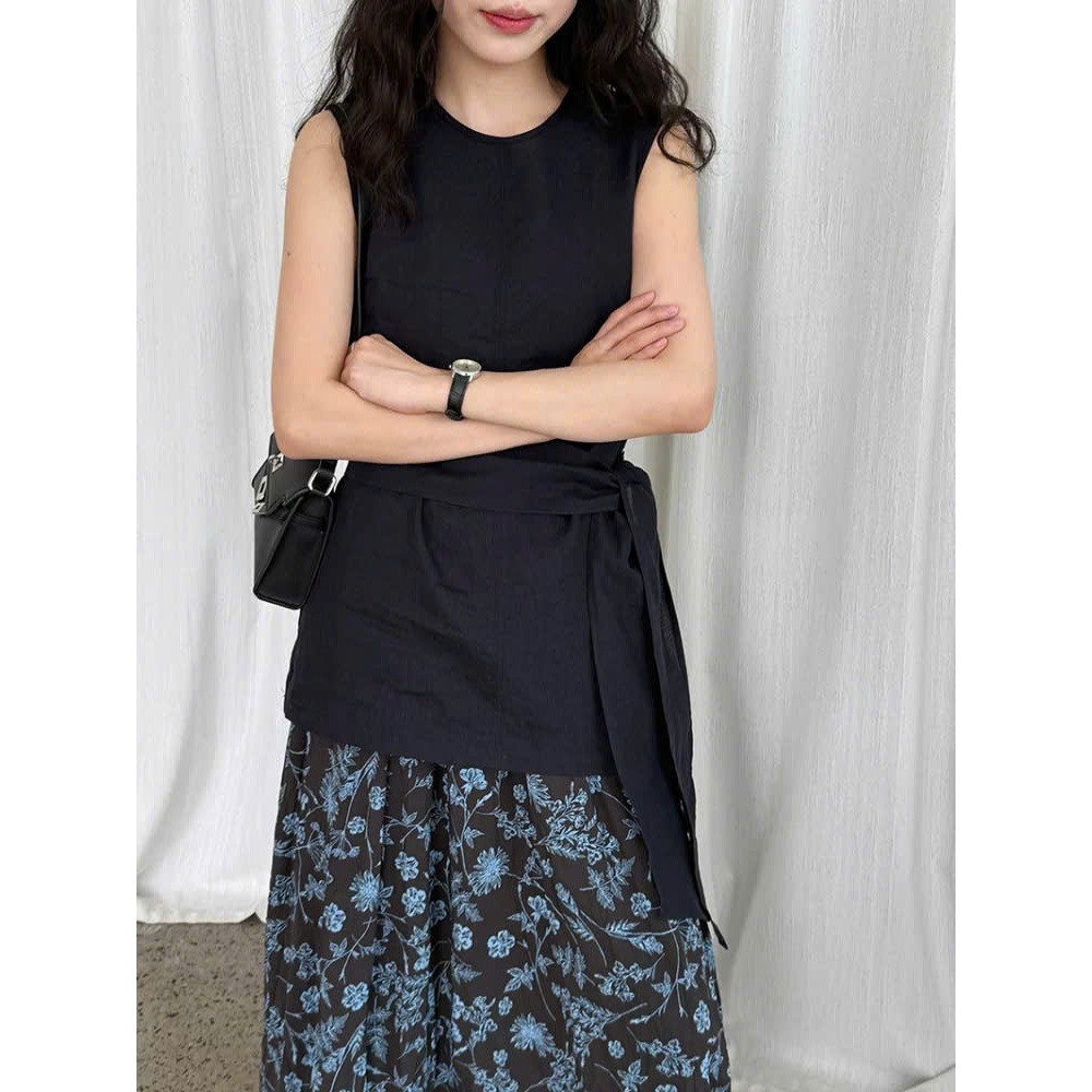 𝗛𝗮𝘁𝗿𝗮𝗻- Áo Linen cộc tay kèm tà