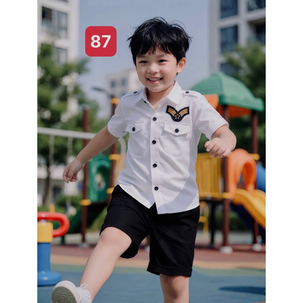 set sơmi phi công sang chảnh cho bé trai 10kg-54kg tonikids